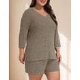 thumbnail image 3 of Daystry Womens Plus Size Pajama Sets 2 Piece Summer 3/4 Sleeve Tops Shorts with Pockets for Lounge Sleepwear L-4XL, 3 of 9