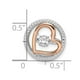 Zircone Cubique Synthétique (CZ) Deux Tons Pendentif Coeur Ouvert en Argent Sterling – image 2 sur 4