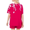 thumbnail image 3 of Ensembles de Pyjama pour Femmes à la Mode Décontractés Couleur Unie Manches Courtes Col Rond Haut et Pantalon de Détente, 3 of 6