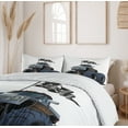thumbnail image 6 of Ambesonne Cartoon Duvet Cover Sets, Monster Truck Pirate, 2-King, Cadet Blue White, 6 of 7