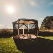 Gazelle Tents™ G5 5-Sided Portable Gazebo with TriTech Mesh, Pop-Up Hub Screen Tent, Waterproof, UV Resistant, 4-Person & Table, Desert Sand, Includes 3 Wind Panels, 85 x 115 x 106