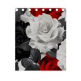 thumbnail image 4 of Red Grey Roses Flowers Curtains Black Out 63 Inch Length Curtains for Sliding Glass Doors Bedroom Living Room 2 Panels Set, 4 of 5
