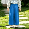 thumbnail image 3 of Mnyotv High Waisted Wide Leg Pants for Girls Fall Clothes Cotton Solid Trousers with Pockets Size 6-7Y, 3 of 6