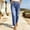 Blue, variant on Jeans Pants Tapered for Womens Elastic Waist Straight Leg Jeans Casual Denim Cropped Pants with Pockets Blue M