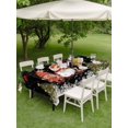 thumbnail image 3 of Outdoor Tablecloth with Umbrella Hole and Zipper, Black Gnomes Christmas Rectangle Table Cloth 54x80 Inch Waterproof Tablecloth, Xmas Tree Balls Snowflake Picnic Table Cover for Patio Camping, 3 of 7