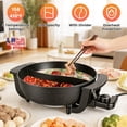 thumbnail image 3 of 6L Electric Hot Pot with Divider 1100W Dual Flavor Shabu Shabu Pot Nonstick with 5 Temperature Control for 3-6 People, 3 of 17