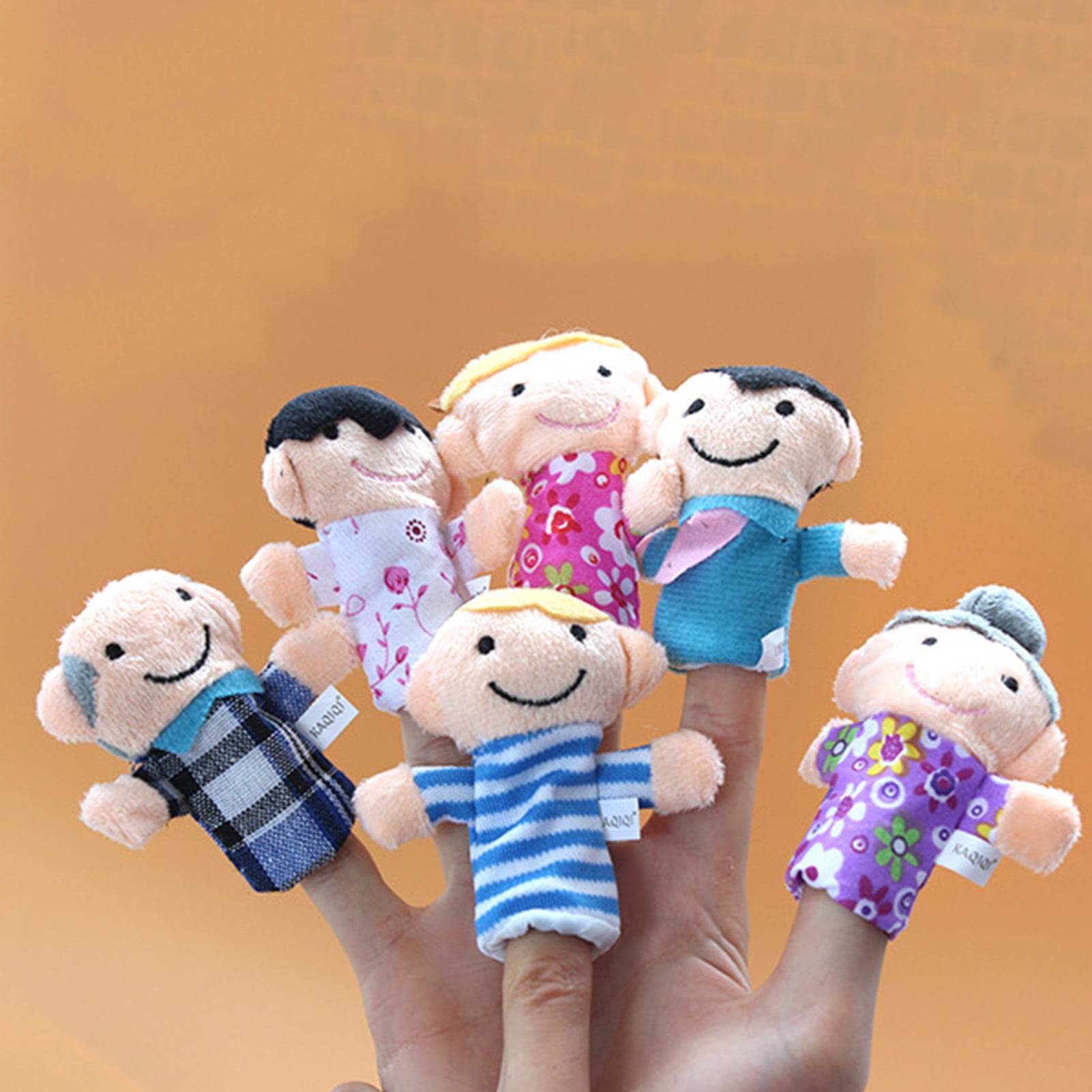 Aofa 6Pcs Family Finger Puppets Set Hand Puppet Baby Toy Boys Girls