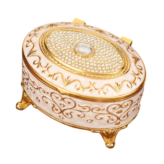 Joyero de metal Fernando estuche para joyas estilo vintage pequeño moderno organizador almacenamiento baratijas