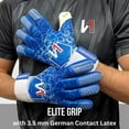thumbnail image 3 of ONEKEEPER C-TEC Blue and White Goalkeeper Gloves – No Finger Spines – Cold Weather with Thin Neoprene Backhand – Pro Goalie Gloves, 3.5mm Contact Latex, Negative Cut, Sizes 5-12, 3 of 11