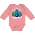 thumbnail image 3 of Inktastic Peacock Girls Long Sleeve Baby Bodysuit, 3 of 5