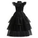 thumbnail image 2 of Children's Holiday Dress Elegant Girls Black Princess Dress with Ruffled Sleeves and Layered Skirt Perfect for Parties and Special Occasions, 2 of 6