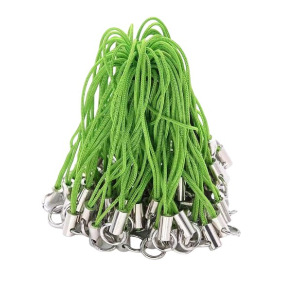 100 correas colgantes para teléfono móvil, para MP3, MP4, llaveros y cámaras. Verde