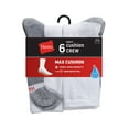thumbnail image 2 of Hanes 6-Pack Crew Socks Mens Max Cushion, Wicking Cool ComfortBlend, 2 of 7