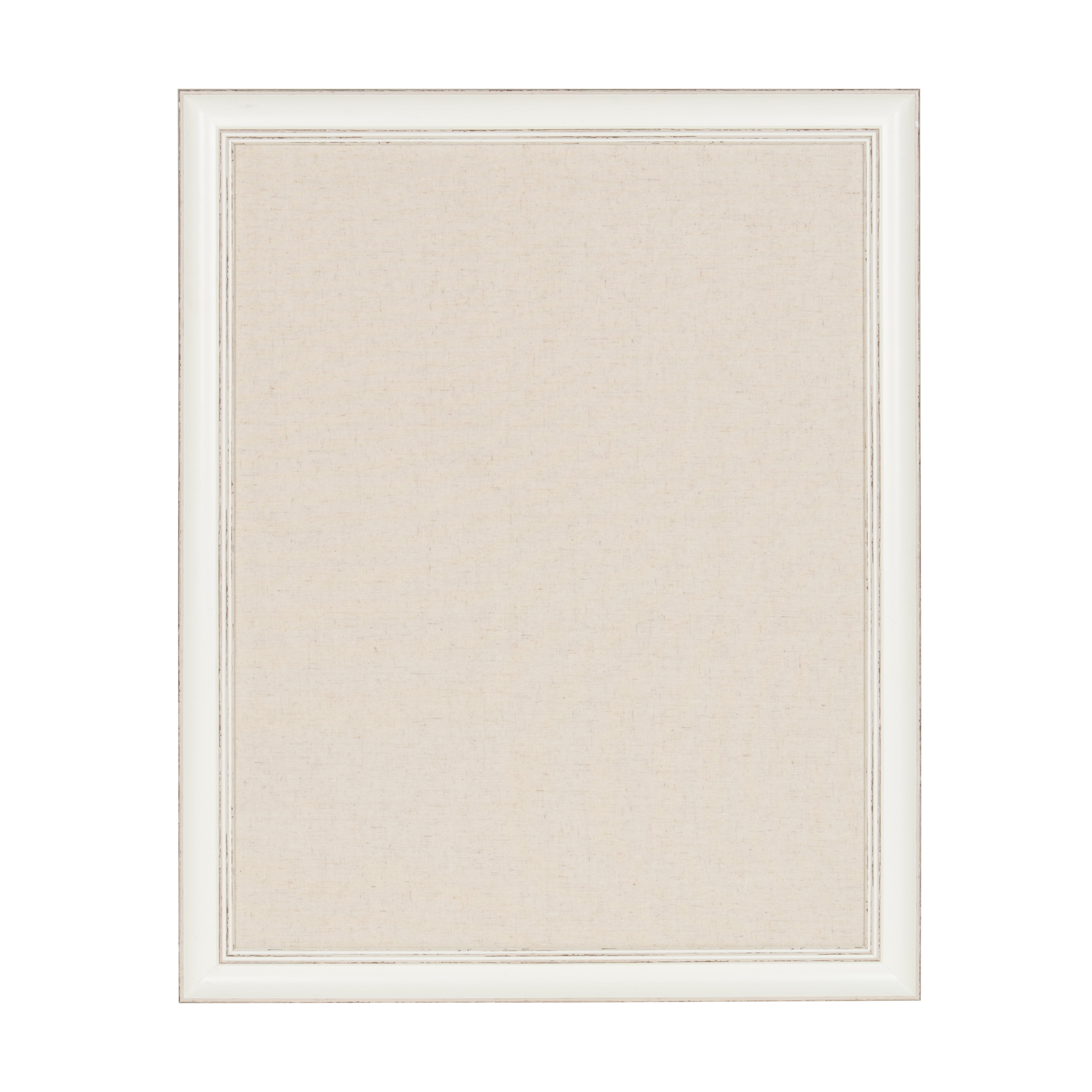 DesignOvation Macon Framed Linen Fabric Pinboard, 23x29, Soft White ...