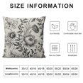 thumbnail image 5 of Heduofu Floral Pattern Bouquets of Spring Flowers Black and White Cotton Linen Square Throw Waist Pillow Case Decorative Cushion Cover Pillowcase Sofa  White, 5 of 5