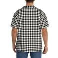 thumbnail image 6 of Picia Houndstooth Black And White Men's Linen Shirts Short Sleeve Cuban Beach Shirts Casual Shirts Button Down Shirt for Men Beach Summer Wedding Shirt-Small, 6 of 7
