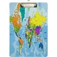 thumbnail image 2 of FMSHPON World Map Blue Clipboard Hardboard Wood Nursing Clip Board and Pull for Standard A4 Letter 13x9 inches, 2 of 8