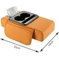thumbnail image 5 of Multifunctional PU Leather Car Armrest Box Mat,Ergonomic Arm Support 5-in-1 Center Console Cover with Cup Holder & Storage Pockets, Universal Arm Rest Organizer for Most Cars SUVs Trucks, 5 of 6