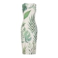 thumbnail image 4 of Vestido a media pierna sin mangas con estampado floral suelto casual de cuello redondo de verano para mujer Fridja  hj180, 4 of 9