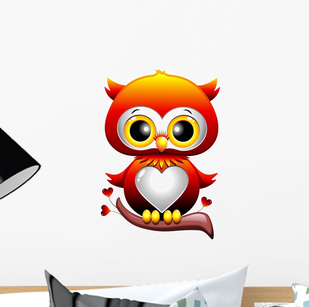 Baby Owl Love Owl Wall Decal Sticker by Wallmonkeys Vinyl Peel and