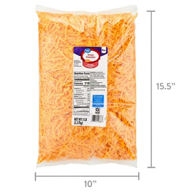 Great Value Shredded Mild Cheddar Cheese, 32 Oz