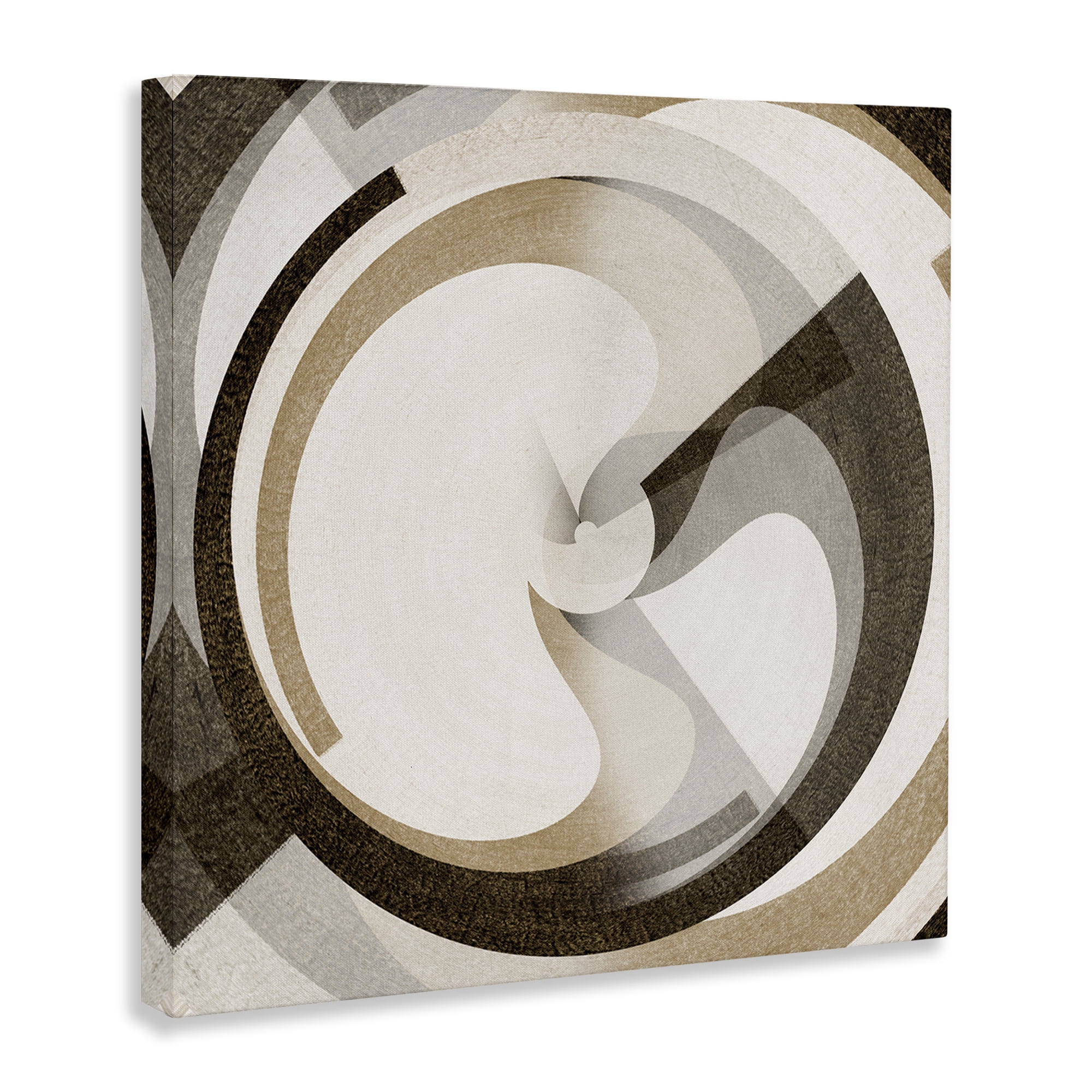 Stupell Industries Neutral Tones Vortex Abstract Painting Wrapped Canvas Art Print Wall Art, 30 x 30