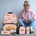 thumbnail image 2 of Pzuqiu Sleeping Capybara School Backpack for Girls 4 pcs Backpacks for Teens Bookbags with Lunch Bag Pencil Case Water Bottle Holder 17 Inch Backpack with Adjustable Strap, 2 of 7