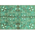 thumbnail image 1 of Ahgly Company Machine Washable Indoor Rectangle Abstract Turquoise Blue Modern Area Rugs, 5' x 7', 1 of 4