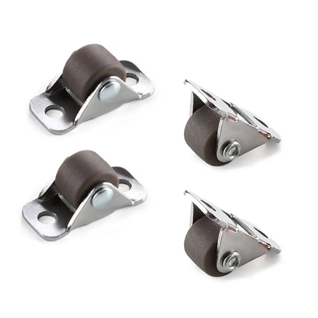 4Pcs 0.5Inch Universal Furniture Caster Rubber Straight Wheel Silent Directional Casters Concealed Furniture Casters Hardware ,Easy to Use