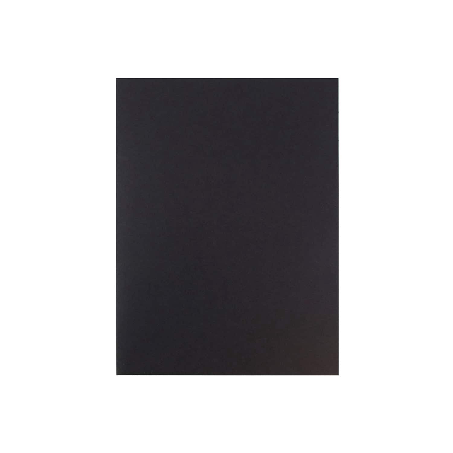JAM Paper Linen Two Pocket Folders, Black, 6 per Pack