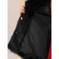 thumbnail image 7 of DARING DIVA Women's Faux Fur Coat Long Sleeve Lapel Shaggy Jackets with Pockets S Black, 7 of 7