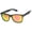 Black / Magenta, variant on Unisex Matte Finish Color Mirror Lens Large Square Horn Rimmed Sunglasses 55mm (Black / Fire) - 55mm