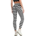 thumbnail image 3 of Black And White ZIG-ZAG Leggings high waist Golf wear legings for fitness Womens Leggings, 3 of 6