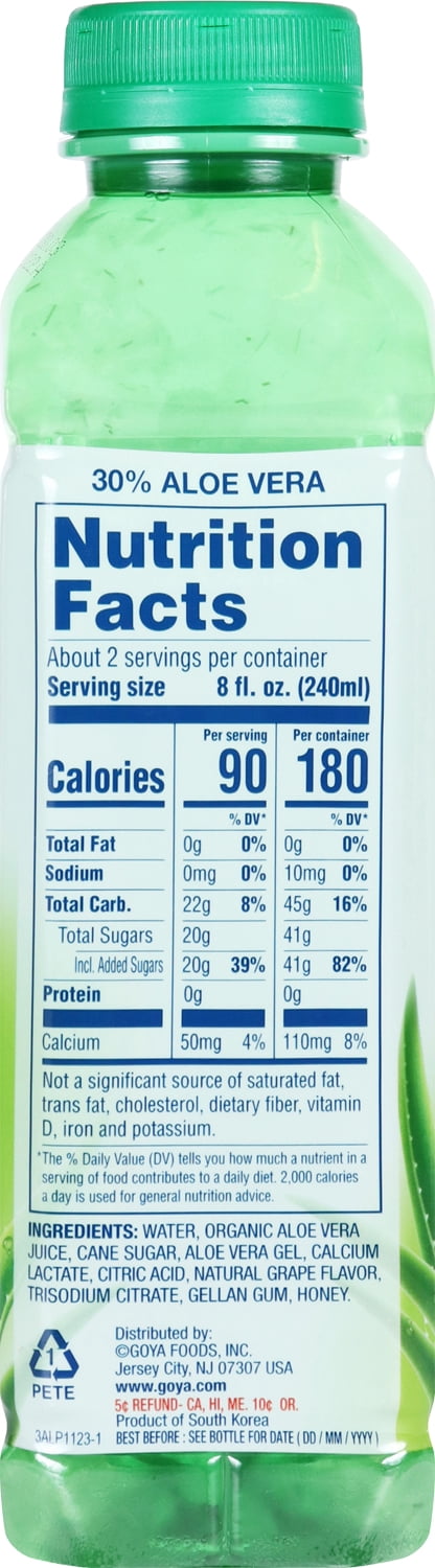 (5 pack) GOYA Aloe Vera Drink Original Flavor, 16.9 fl. oz.