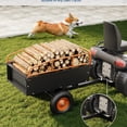 thumbnail image 3 of Heavy Duty 15 Cubic Feet Steel Tow Behind Dump Cart 750Lbs Capacity Garden Trailer, Pull Behind Utility Dump Trailer for Lawn Mower & Yard Work, 3 of 7