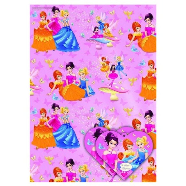Gem Fairies - Hojas de Papel de Regalo - Packs de 2 (Rosa, Multicolor)