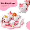 thumbnail image 3 of LEEYNEER Wooden Tea Set  Kids Pretend Toy Gift Multi 6-Piece Realistic Design, 3 of 6