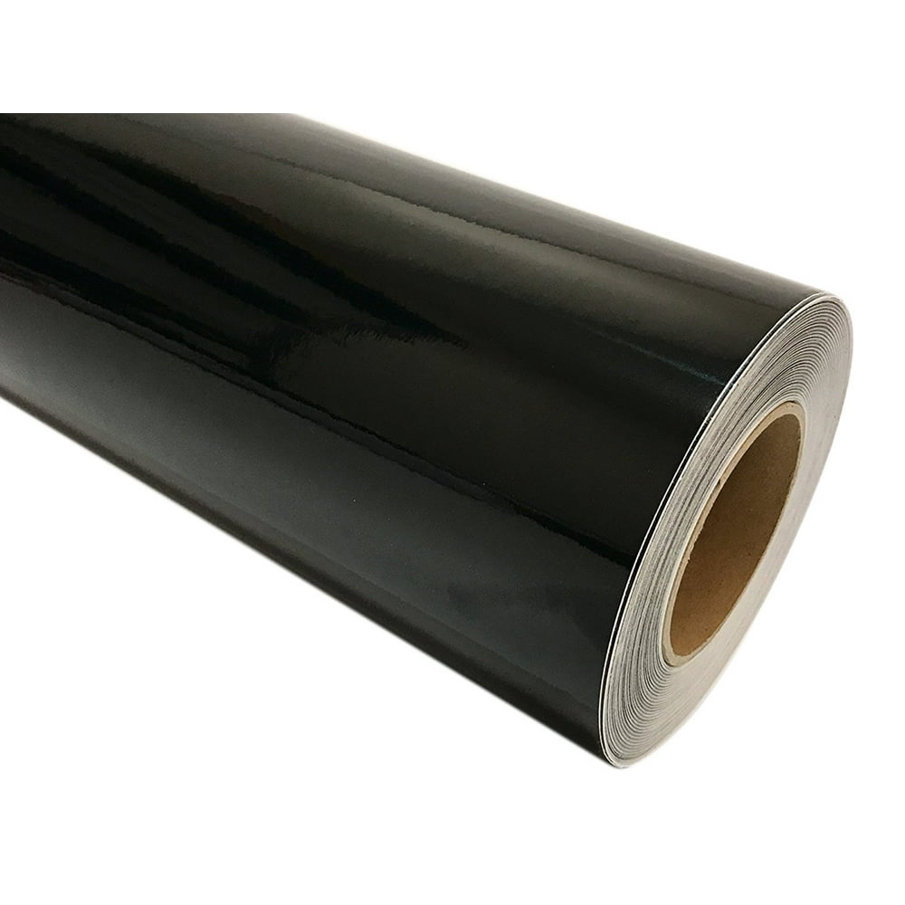 24" x 20 ft Roll of glossy Black Repositionable Adhesive-Backed Vinyl