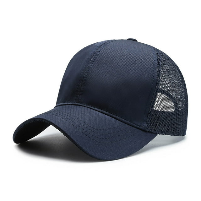 ZheElen Breathable Baseball Cap For Men Adjustable Strap Sporty Style Lightweight Comfortable Male 3D Embroidery Snap-back Hats navy blue 1Set