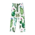 thumbnail image 6 of Uemuo Cactus Plants1 Pattern Men's Wide Leg Palazzo Lounge Pants with Pockets Light Weight Loose Comfy Casual Pajama Pants-, 6 of 9