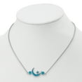 thumbnail image 3 of Primal Silver Sterling Silver Rhodium-plated Imitation Opal Moon and Star Necklace, 3 of 5
