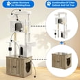 thumbnail image 6 of Dextrus 72” Modern Cat Tree with Hidden Litter Box Enclosure, Cat Furniture with Scratching Posts, 4-Tier Platform, Condos and Food Station, Beige, 6 of 10