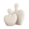 thumbnail image 2 of Estatua de amante abstracto, artesanía moderna, adorno de personaje, esculturas de parejas de cerámica apasionadas para gabinete , oficina, Blanco Colco Pareja estatua, 2 of 8
