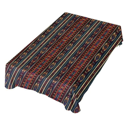 

JSTEL Nationalism Stripes Tribal Style Table Cloth Rectangle 60 x 108 Inch Tablecloth Anti Wrinkle Table Cover for Dining Kitchen Parties