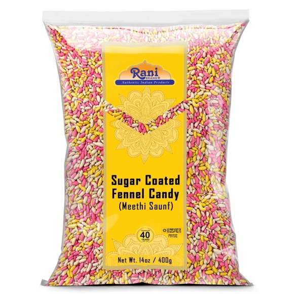 Rani Sugar Coated Fennel Candy 14oz (400g) ~ Indian After Meal Digestive Treat | Vegan | Gluten Friendly | NON-GMO | Kosher | Indian Origin