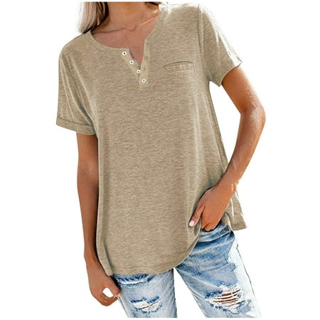 

T Shirts for Women Sparkly Tops for Women Trendy Women s Solid Color Tshirts Short Sleeve Bra Top Vneck Waffle Knit Tee Shirts Blusas Para Mujer Casuales Y Elegantes