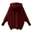 thumbnail image 4 of Vinsonshop Fuzzy Cardigan Winter Clothing for Women Hooded Cardigan for Women Fleece Cardigans for Women Fluffy Cardigan Sherpa Cardigan Open Front Cardigan for Women Red S, 4 of 4