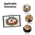 thumbnail image 4 of JOOCAR Christmas Cardinal Lantern Wreath Design Linen Table Mats Set of 4 for Home Kitchen Table Decor 12x18 inch, 4 of 5
