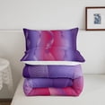 thumbnail image 4 of Gradient Purple and Tele Magenta Bedding Set Ombre Comforter Set ,Spiral Silver Print Wave Striped Pattern Queen Quilt,Abstract Art Room Decor Aesthetic, 4 of 5