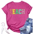 thumbnail image 1 of T-shirt Blouse Décontracté pour Femmes à Manches Courtes Imprimé à Col Rond Confortable pour Usage Quotidien Hauts de Printemps Été, 1 of 2